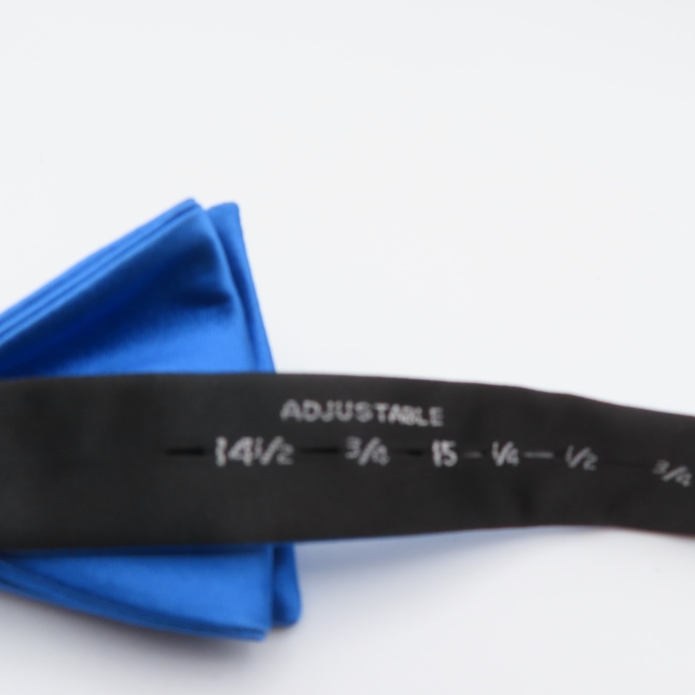 Apt 9 Bow Tie Blue Solid 2.5" Wide Pre Tie Polyester Tuxedo - Picture 4 of 5